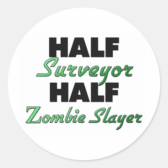 Pegatina Redonda Mitad de sondeo Slayer zombie (Anverso)