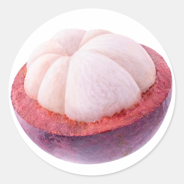 Pegatina Redonda mitad Mangosteen (Anverso)