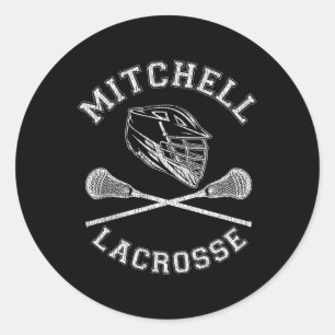 Pegatina Redonda Mitchell Lacrosse Vintage Molesto Retro Lax