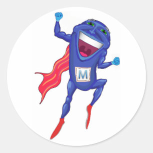 Pegatina Redonda Mitochondria Man