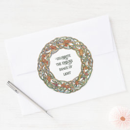 Pegatina Redonda Mitología celta y símbolos solares Litha