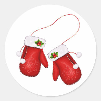 Pegatina Redonda Mitones rojos