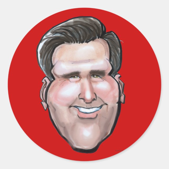 Pegatina Redonda Mitt Romney (Anverso)
