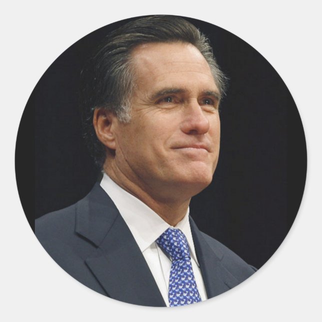 Pegatina Redonda Mitt Romney (Anverso)