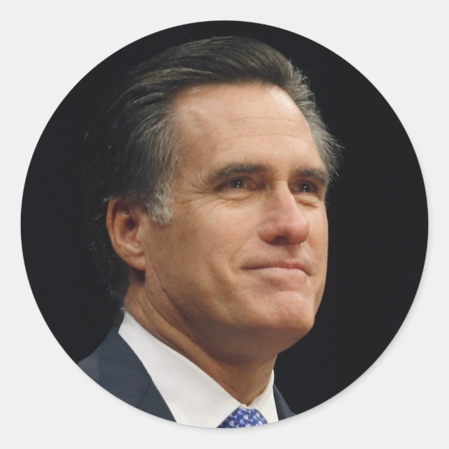 Pegatina Redonda Mitt Romney (Anverso)