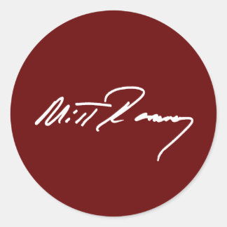 Pegatina Redonda MITT ROMNEY AUTOGRAPH WHITE.png