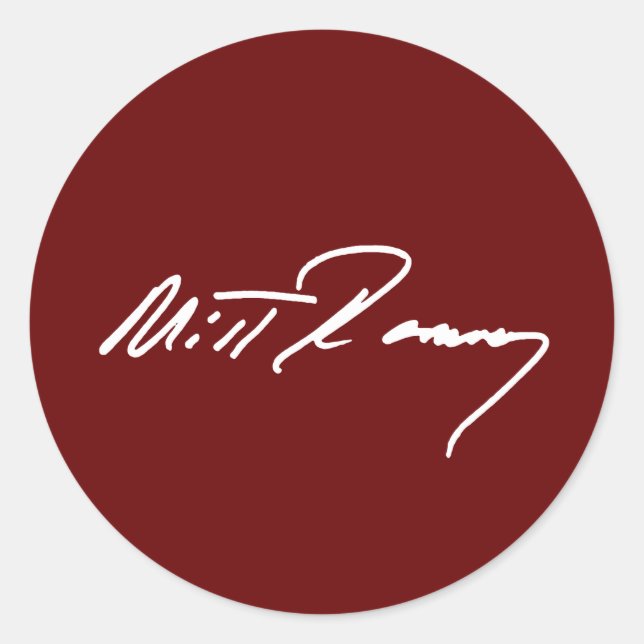 Pegatina Redonda MITT ROMNEY AUTOGRAPH WHITE.png (Anverso)