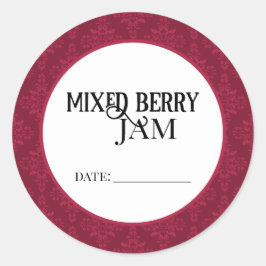 Pegatina Redonda Mixed Berry Jam Canning Lid Labels