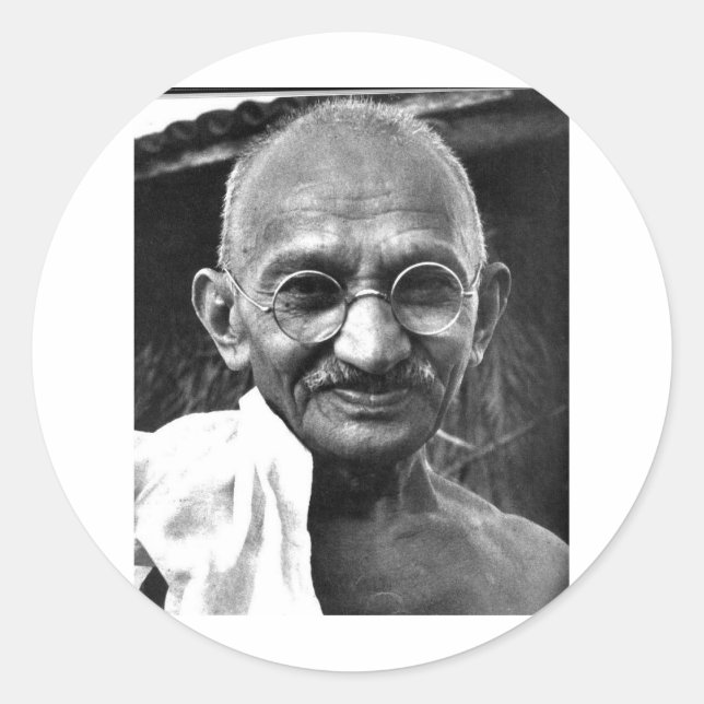 Pegatina Redonda MKGandhi (Anverso)