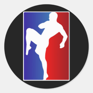 Pegatina Redonda MMA Brizillian Ju Jitso Karate Luchador