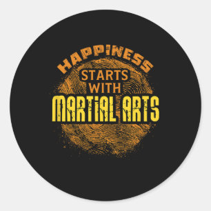 Pegatina Redonda Mma Entrenamiento Judo Karate Boxeo Artes Marciale