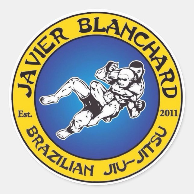 Pegatina Redonda mma jiu jitsu bjj (Anverso)