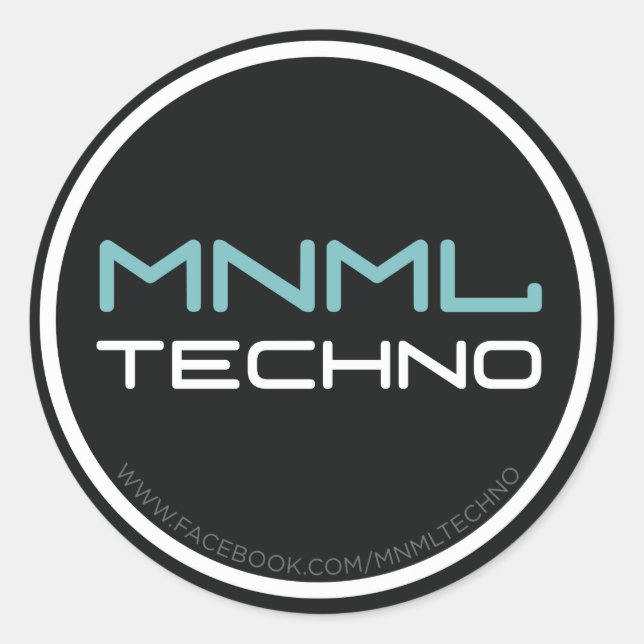 Pegatina Redonda MNML Techno sticker (Anverso)