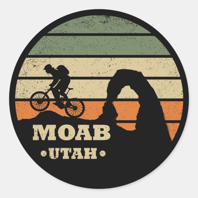 Pegatina Redonda Moab mtb ciclismo de montaña (Anverso)