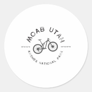 Pegatina Redonda Moab Utah Mountain Biking T 
