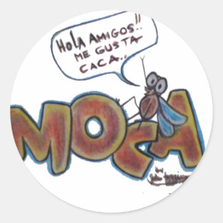 Pegatina Redonda Moca Caca