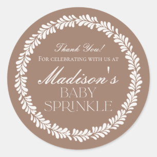 Pegatina Redonda Mocha Brown Talavera Fiesta Española Bebé Sprinkle