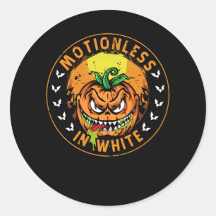Pegatina Redonda Mocionalidades En Calabaza Blanca Jack O Lantern S