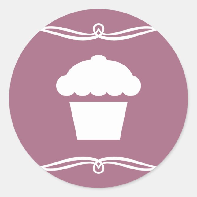 Pegatina Redonda mod cupcake (Anverso)