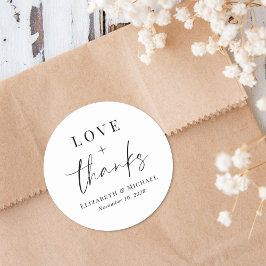 Pegatina Redonda Moda Amor Y Gracias Boda