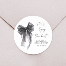 Moda Black Coquette Bow Watercolor Bridal Shower