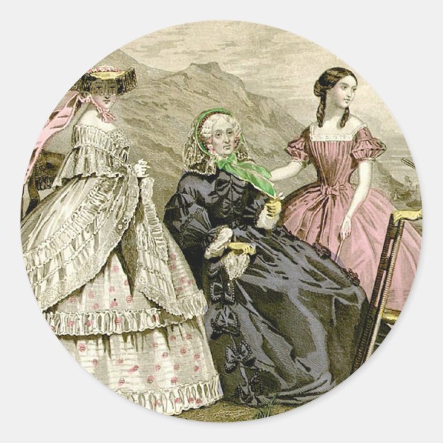 Pegatina Redonda Moda de 1859 (Anverso)
