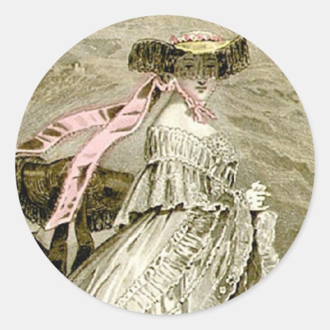 Pegatina Redonda Moda de 1859 (Anverso)