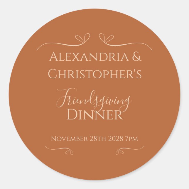 Pegatina Redonda Moda de cena agradable Elegante (Anverso)