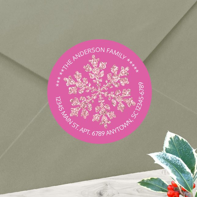 Pegatina Redonda Moda de esquiar con paro de cerezo de nieve person (Fully customizable, these labels can be used as elegant envelope seals and return address labels)