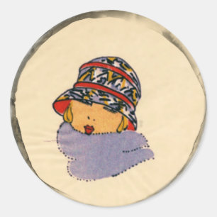 Pegatina Redonda Moda de Flapper amigable