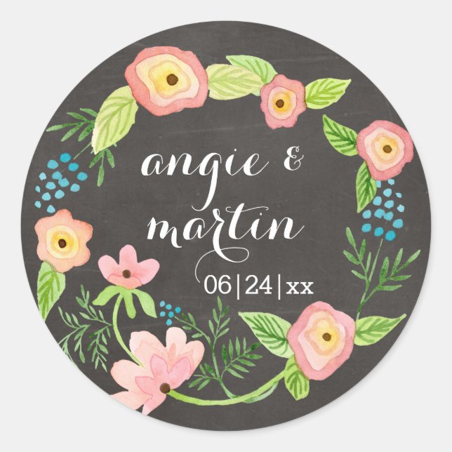 Pegatina Redonda Moda de la abuela rústica y captador de hipster (Anverso)