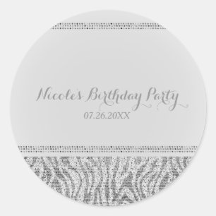 Pegatina Redonda Moda del Favor de la Fiesta de Glam en la Espuma d