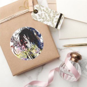 Pegatina Redonda Moda Diva Swirled