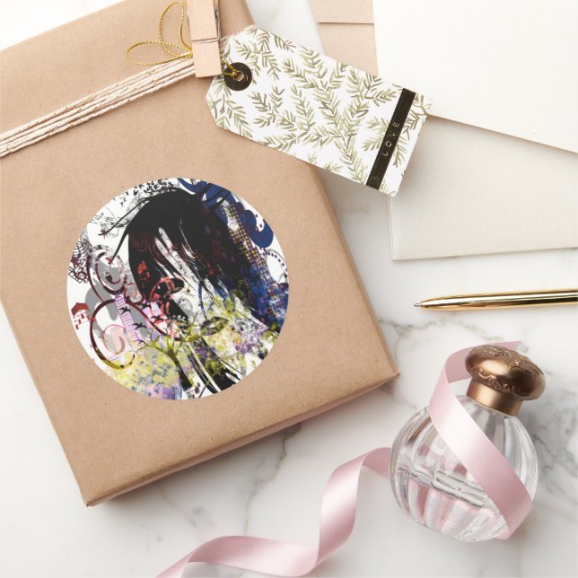 Pegatina Redonda Moda Diva Swirled (Regalar)