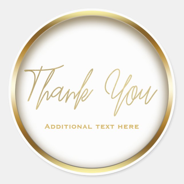Pegatina Redonda Moda dorada y blanca Elegante Simple Glam Favor (Anverso)