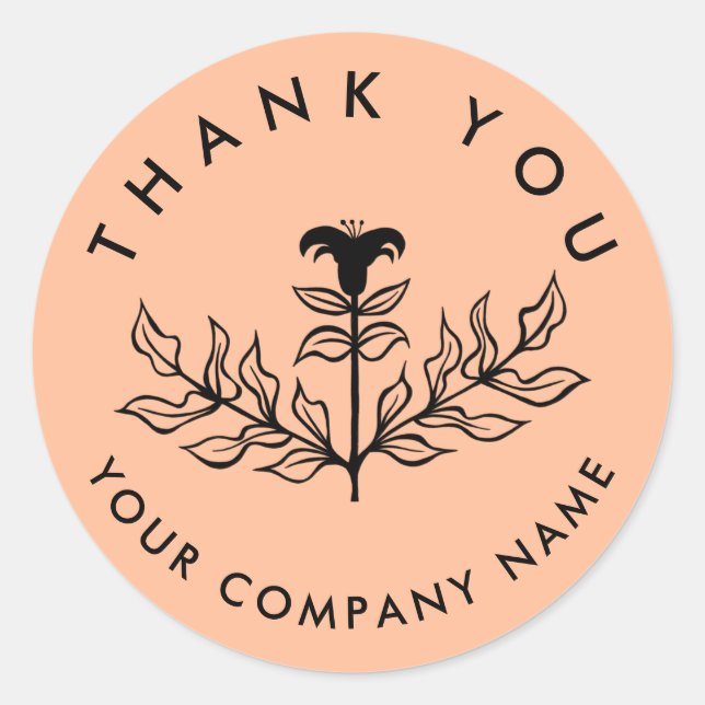 Pegatina Redonda Moda Elegant Lily ORDER GRACIAS PERSONALIZADO (Anverso)