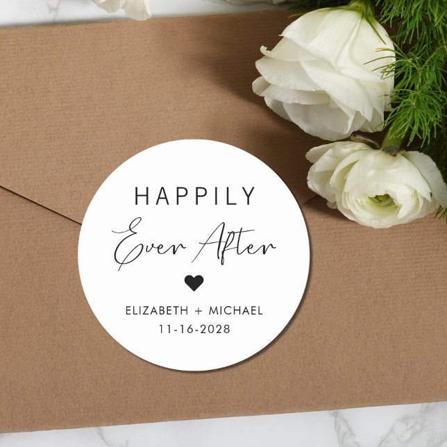 Pegatina Redonda Moda Feliz Nunca Después De Boda (Subido por el creador)