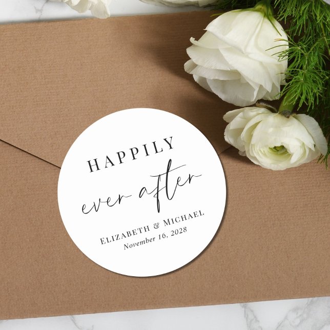 Pegatina Redonda Moda Feliz Nunca Después De Boda (Subido por el creador)