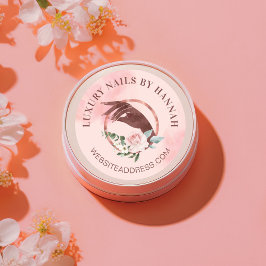 Pegatina Redonda Moda Floral Nail Art Manicure Hand Nail Salon Logo