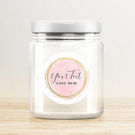 Pegatina Redonda Moda geométrica de color rosa y oro moderno de Rub