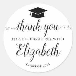 Pegatina Redonda Moda Gracias Por Guión Graduación Favor De La Fies