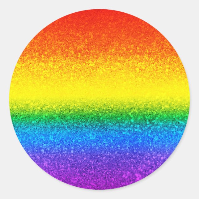 Pegatina Redonda Moda Iris Purpurina Rayas Monograma Nombre (Anverso)