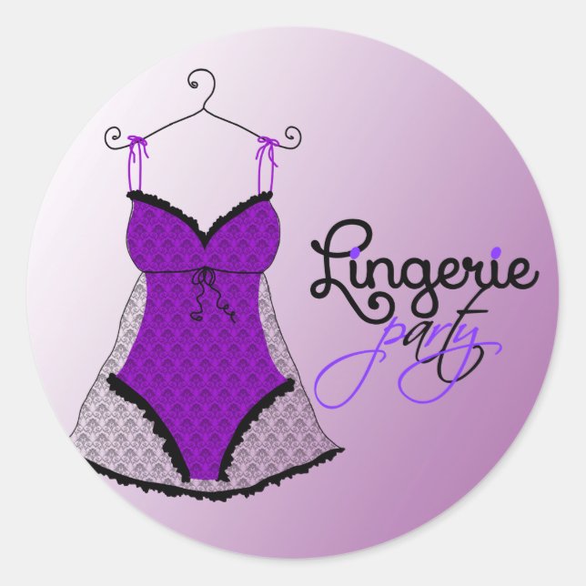 Pegatina Redonda Moda Lingerie (Anverso)