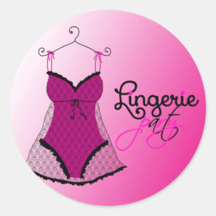 Pegatina Redonda Moda Lingerie