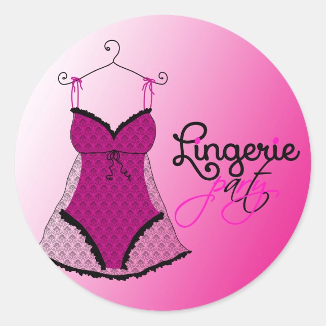 Pegatina Redonda Moda Lingerie (Anverso)
