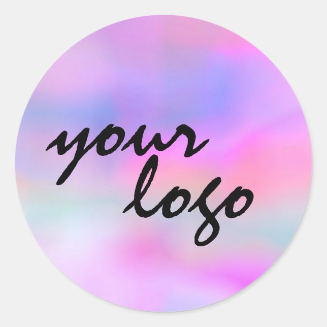 Pegatina Redonda Moda Logo holográfico moderno de marca arcoiris pa (Anverso)