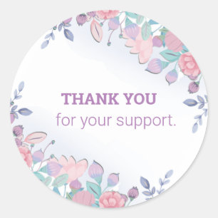 Pegatina Redonda Moda moderna acuarela Hidrangeas azules Floral