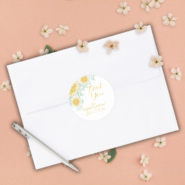 Pegatina Redonda Moda moderna Boho Floral Sweet 16 fiesta de cumple