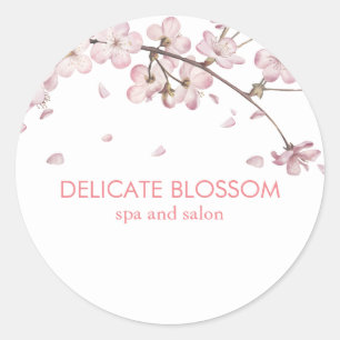 Pegatina Redonda Moda moderna Delicada Flor Rosa