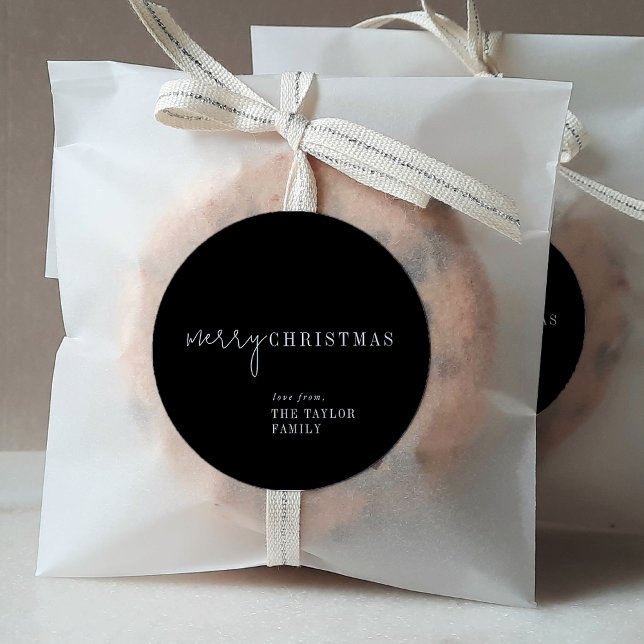 Pegatina Redonda Moda moderna | Regalo navideño de moras negras (Subido por el creador)